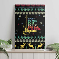 Christmas Vintage Guitar Canvas Wall Art Xmas Holiday Patterns - Wonder Print Shop