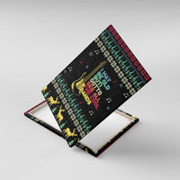 Christmas Vintage Guitar Canvas Wall Art Xmas Holiday Patterns - Wonder Print Shop