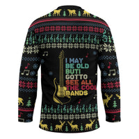 Christmas Vintage Guitar Hockey Jersey Xmas Holiday Patterns - Wonder Print Shop