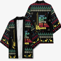 Christmas Vintage Guitar Kimono Xmas Holiday Patterns - Wonder Print Shop