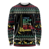 Christmas Vintage Guitar Long Sleeve Shirt Xmas Holiday Patterns - Wonder Print Shop