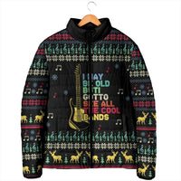 Christmas Vintage Guitar Padded Jacket Xmas Holiday Patterns - Wonder Print Shop