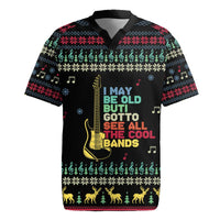 Christmas Vintage Guitar Rugby Jersey Xmas Holiday Patterns - Wonder Print Shop