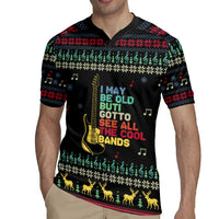 Christmas Vintage Guitar Rugby Jersey Xmas Holiday Patterns - Wonder Print Shop