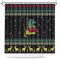 Christmas Vintage Guitar Shower Curtain Xmas Holiday Patterns - Wonder Print Shop