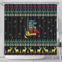 Christmas Vintage Guitar Shower Curtain Xmas Holiday Patterns - Wonder Print Shop
