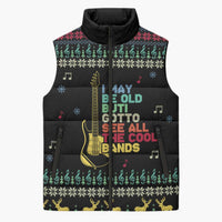 Christmas Vintage Guitar Sleeveless Puffer Jacket Xmas Holiday Patterns - Wonder Print Shop