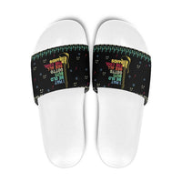 Christmas Vintage Guitar Slide Sandals Xmas Holiday Patterns - Wonder Print Shop