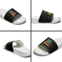 Christmas Vintage Guitar Slide Sandals Xmas Holiday Patterns - Wonder Print Shop
