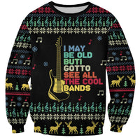 Christmas Vintage Guitar Sweatshirt Xmas Holiday Patterns - Wonder Print Shop