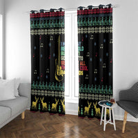 Christmas Vintage Guitar Window Curtain Xmas Holiday Patterns - Wonder Print Shop