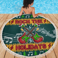 Rock The Holidays Guitar Christmas Beach Blanket Xmas Holiday Patterns - Wonder Print Shop