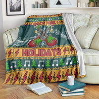 Rock The Holidays Guitar Christmas Blanket Xmas Holiday Patterns - Wonder Print Shop