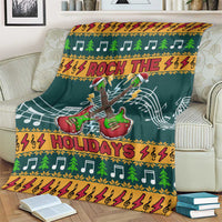 Rock The Holidays Guitar Christmas Blanket Xmas Holiday Patterns - Wonder Print Shop