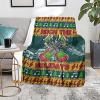 Rock The Holidays Guitar Christmas Blanket Xmas Holiday Patterns - Wonder Print Shop