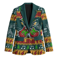 Rock The Holidays Guitar Christmas Blazer Xmas Holiday Patterns - Wonder Print Shop