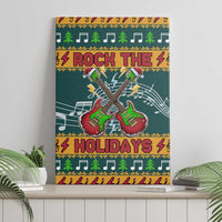Rock The Holidays Guitar Christmas Canvas Wall Art Xmas Holiday Patterns - Wonder Print Shop