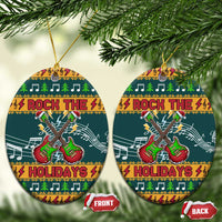 Rock The Holidays Guitar Christmas Ceramic Ornament Xmas Holiday Patterns - Wonder Print Shop