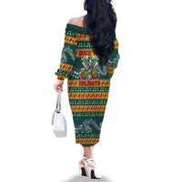 Rock The Holidays Guitar Christmas Family Matching Off The Shoulder Long Sleeve Dress and Hawaiian Shirt Xmas Holiday Patterns - Wonder Print Shop