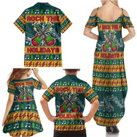 Rock The Holidays Guitar Christmas Family Matching Summer Maxi Dress and Hawaiian Shirt Xmas Holiday Patterns - Wonder Print Shop