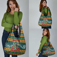 Rock The Holidays Guitar Christmas Grocery Bag Xmas Holiday Patterns - Wonder Print Shop