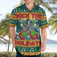 Rock The Holidays Guitar Christmas Hawaiian Shirt Xmas Holiday Patterns - Wonder Print Shop
