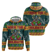 Rock The Holidays Guitar Christmas Hoodie Xmas Holiday Patterns - Wonder Print Shop