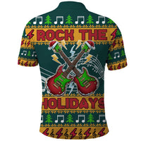 Rock The Holidays Guitar Christmas Polo Shirt Xmas Holiday Patterns - Wonder Print Shop