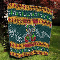 Rock The Holidays Guitar Christmas Quilt Xmas Holiday Patterns - Wonder Print Shop