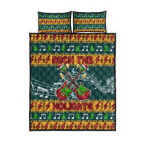 Rock The Holidays Guitar Christmas Quilt Bed Set Xmas Holiday Patterns - Wonder Print Shop