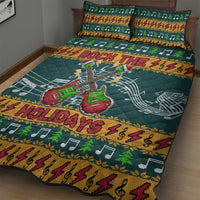 Rock The Holidays Guitar Christmas Quilt Bed Set Xmas Holiday Patterns - Wonder Print Shop