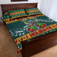 Rock The Holidays Guitar Christmas Quilt Bed Set Xmas Holiday Patterns - Wonder Print Shop