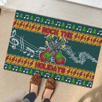 Rock The Holidays Guitar Christmas Rubber Doormat Xmas Holiday Patterns - Wonder Print Shop