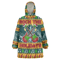 Rock The Holidays Guitar Christmas Wearable Blanket Hoodie Xmas Holiday Patterns - Wonder Print Shop
