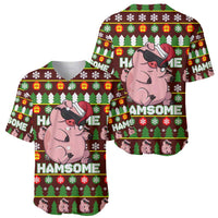 Hamsome Cute Pig Christmas Baseball Jersey Xmas Holiday Patterns - Wonder Print Shop