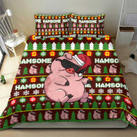 Hamsome Cute Pig Christmas Bedding Set Xmas Holiday Patterns - Wonder Print Shop