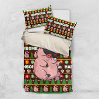 Hamsome Cute Pig Christmas Bedding Set Xmas Holiday Patterns - Wonder Print Shop