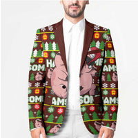 Hamsome Cute Pig Christmas Blazer Xmas Holiday Patterns - Wonder Print Shop