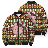Hamsome Cute Pig Christmas Bomber Puffer Jacket Xmas Holiday Patterns - Wonder Print Shop