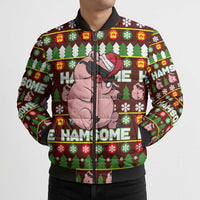 Hamsome Cute Pig Christmas Bomber Puffer Jacket Xmas Holiday Patterns - Wonder Print Shop