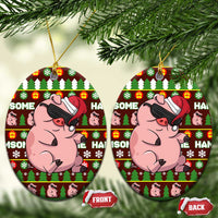Hamsome Cute Pig Christmas Ceramic Ornament Xmas Holiday Patterns - Wonder Print Shop