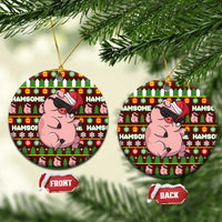 Hamsome Cute Pig Christmas Ceramic Ornament Xmas Holiday Patterns - Wonder Print Shop