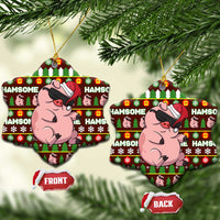 Hamsome Cute Pig Christmas Ceramic Ornament Xmas Holiday Patterns - Wonder Print Shop