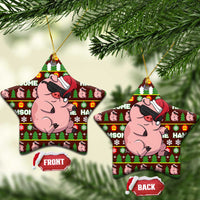 Hamsome Cute Pig Christmas Ceramic Ornament Xmas Holiday Patterns - Wonder Print Shop