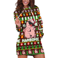Hamsome Cute Pig Christmas Hoodie Dress Xmas Holiday Patterns - Wonder Print Shop