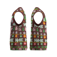 Hamsome Cute Pig Christmas Knitted V-Neck Vest Xmas Holiday Patterns - Wonder Print Shop