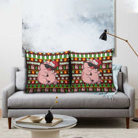 Hamsome Cute Pig Christmas Pillow Cover Xmas Holiday Patterns - Wonder Print Shop
