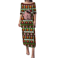 Hamsome Cute Pig Christmas Puletasi Xmas Holiday Patterns - Wonder Print Shop