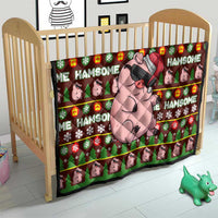 Hamsome Cute Pig Christmas Quilt Xmas Holiday Patterns - Wonder Print Shop