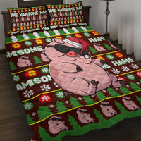 Hamsome Cute Pig Christmas Quilt Bed Set Xmas Holiday Patterns - Wonder Print Shop